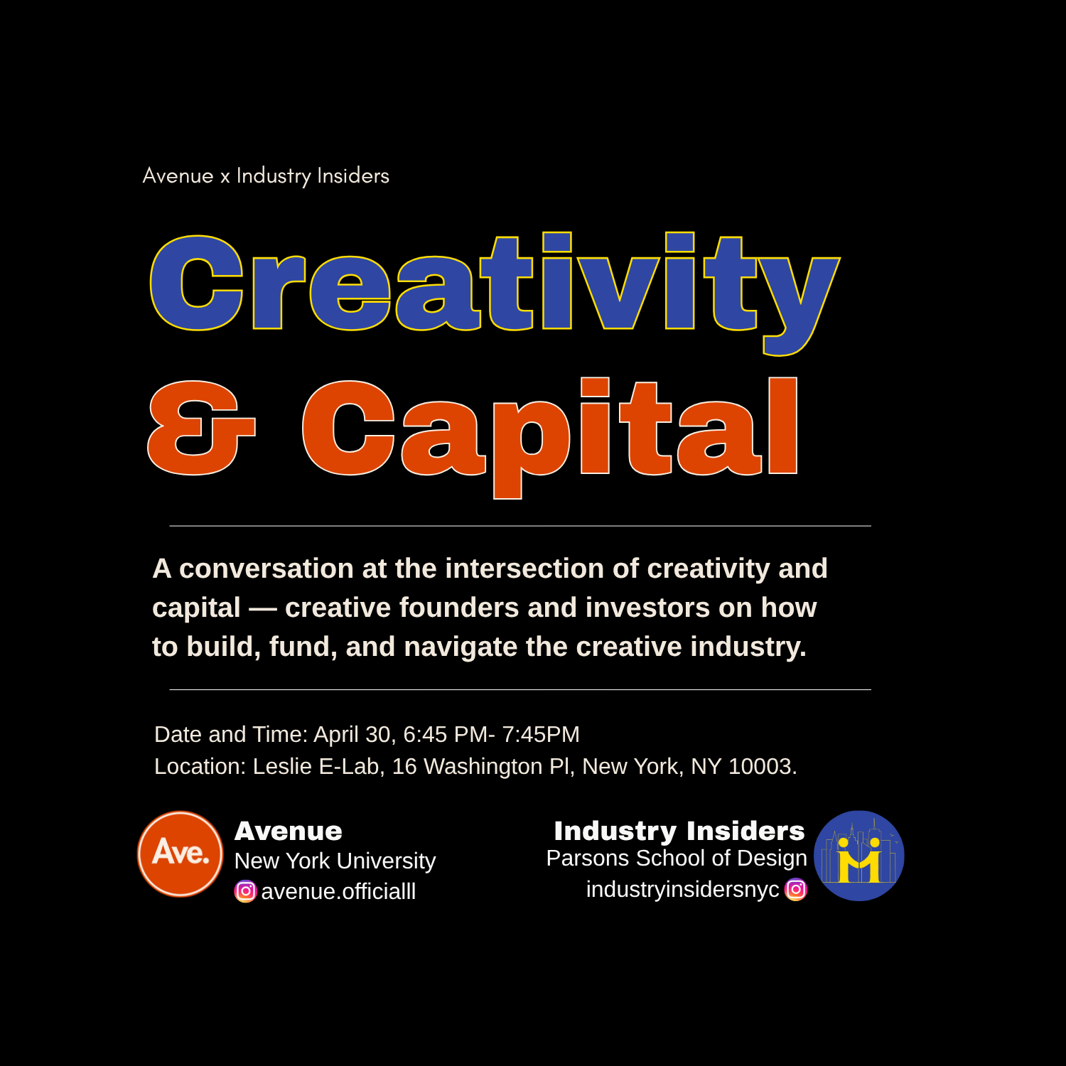 Upcoming Avenue Event Flyer